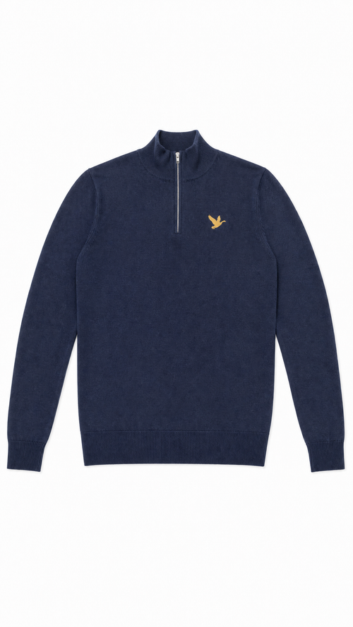 Soft-Touch Cotton Quarter-Zip Sweater